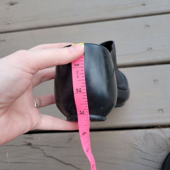 Vintage 90s y2k Tommy Hilfiger Bratz Black Leather Platform Wedge Chunky Mules 6 - Picture 7 of 9